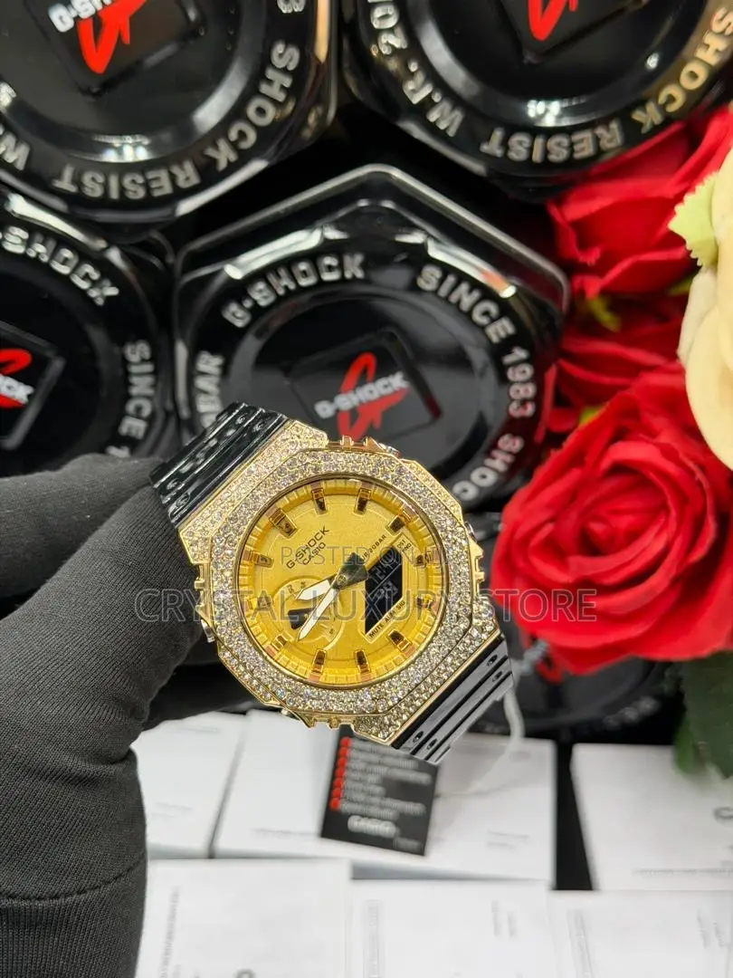 G-Shock Casio Quality Luxury Men Iced Face Wristwatch