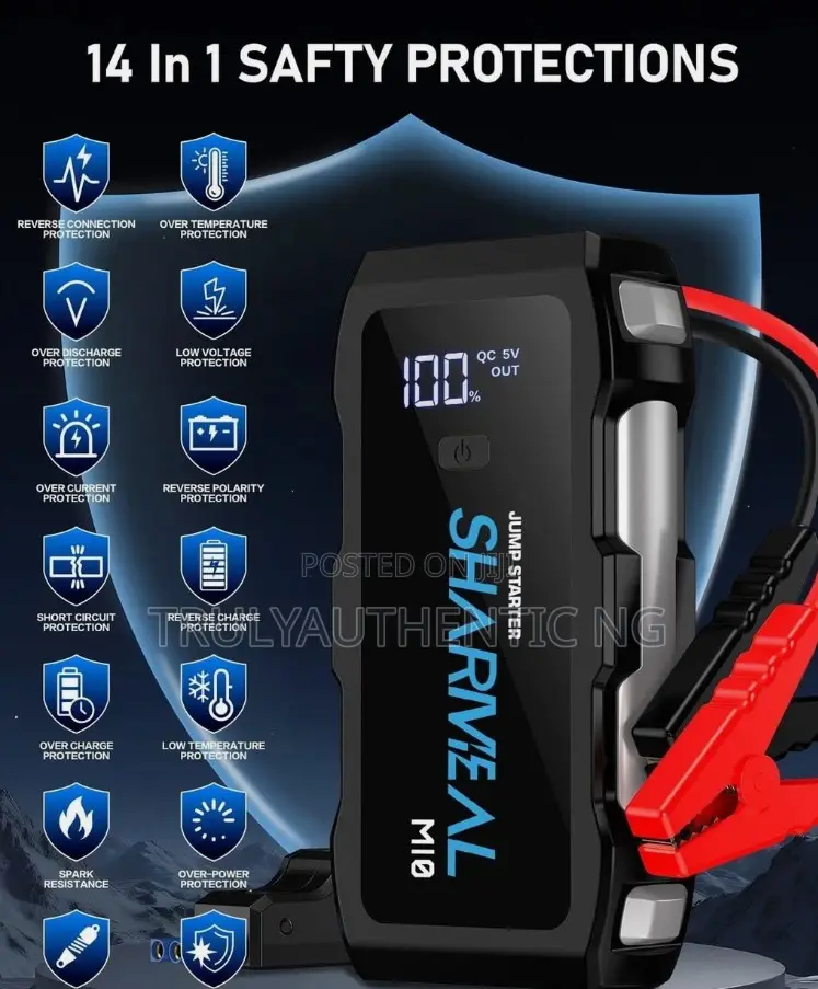Premium Car Battery Jump Starter - All Petrol Cars -10l Diesel - 6000a