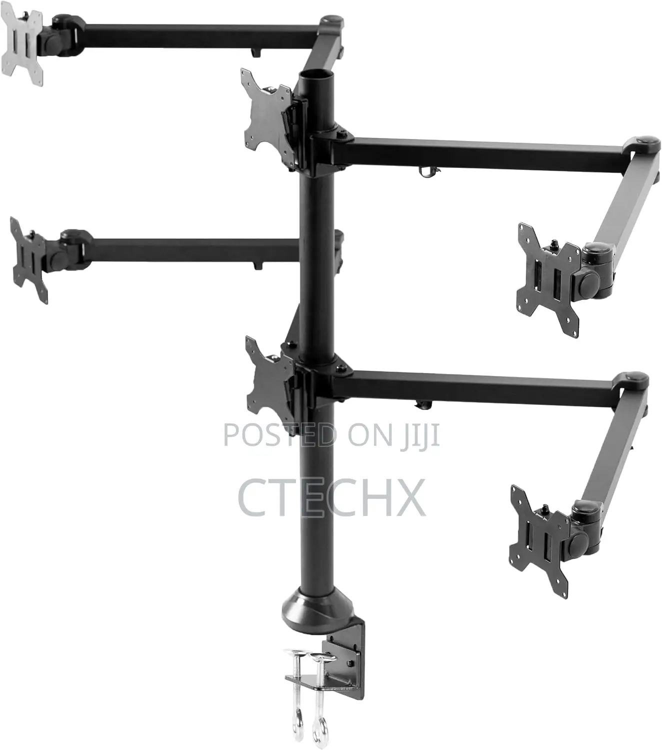 Vivo Steel Hex Monitor 23 To 32 Inch Led Lcd Clamp-on Desk Mount