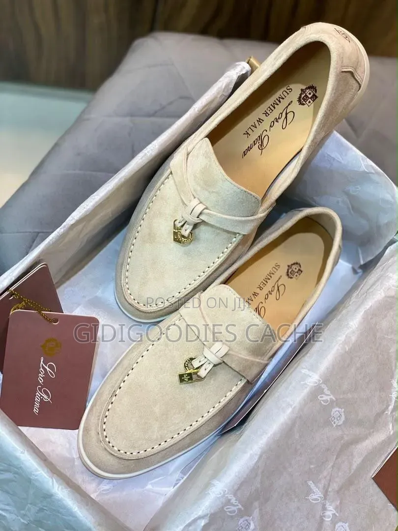 Loro Piana Summer Walk Suede Loafers Beige/Brown/Wine Size 37-43