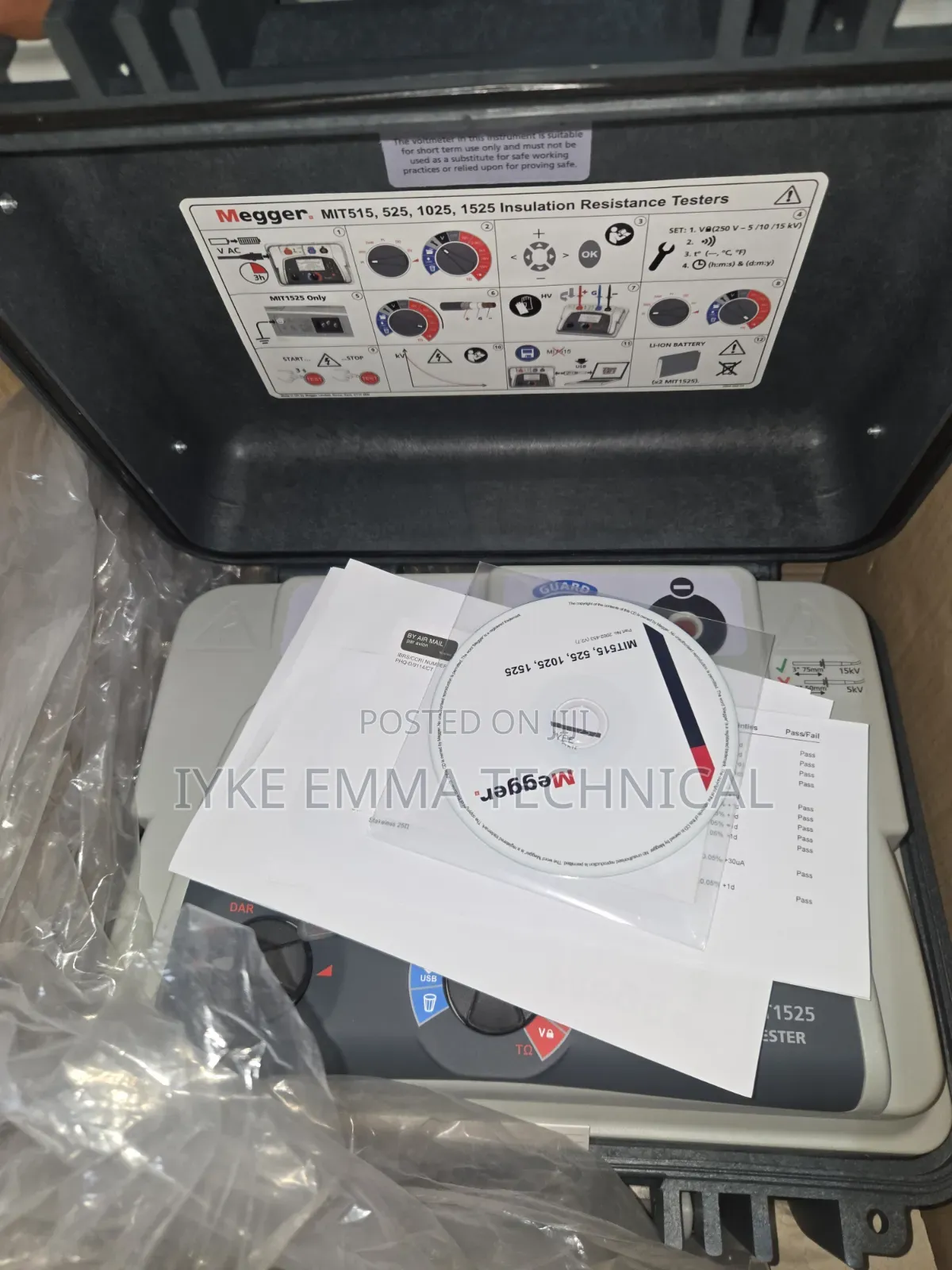 Megger Mit1525 15kv Digital Insulation Resistance Tester W/ Leads