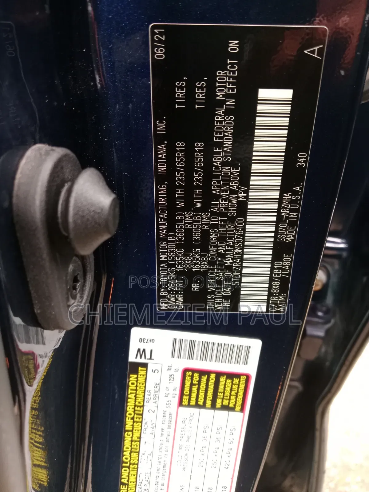 Toyota Highlander XLE 2022 Blue