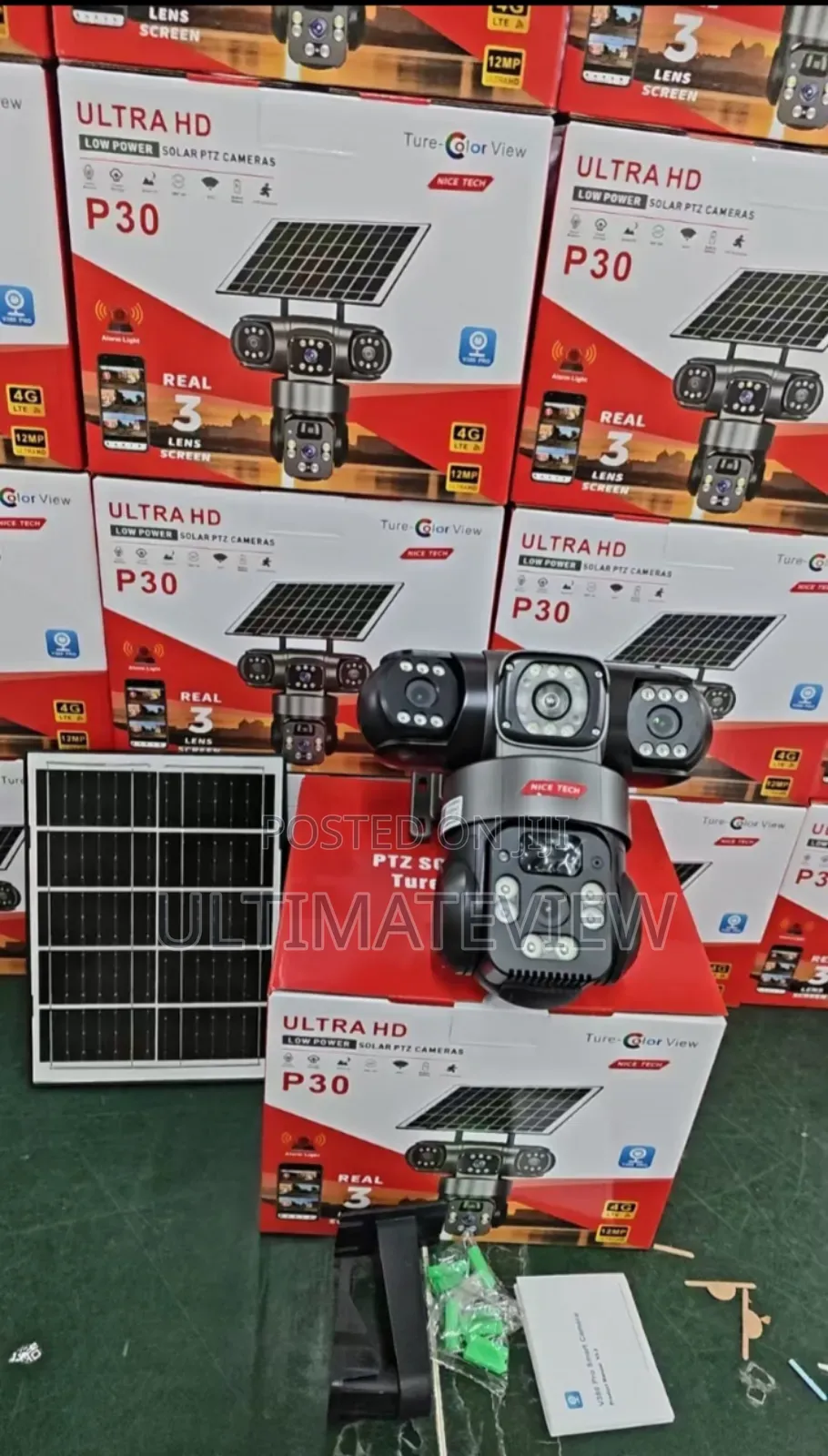 12mp Triple Lens Solar Camera 4g Sim