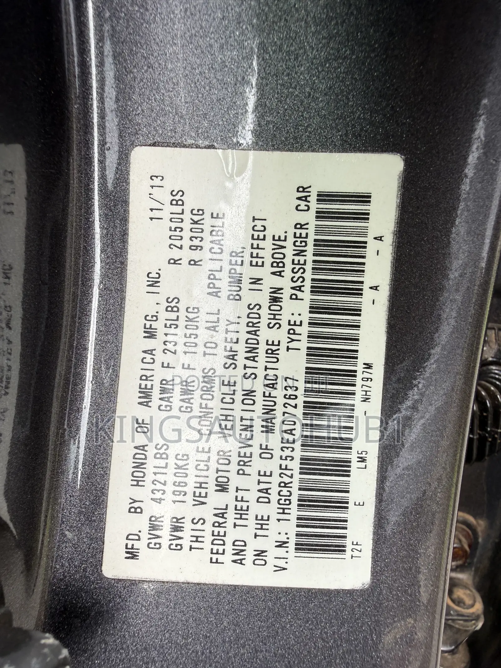 Honda Accord LX-S 2dr Coupe (2.4L 4cyl CVT) 2014 Gray
