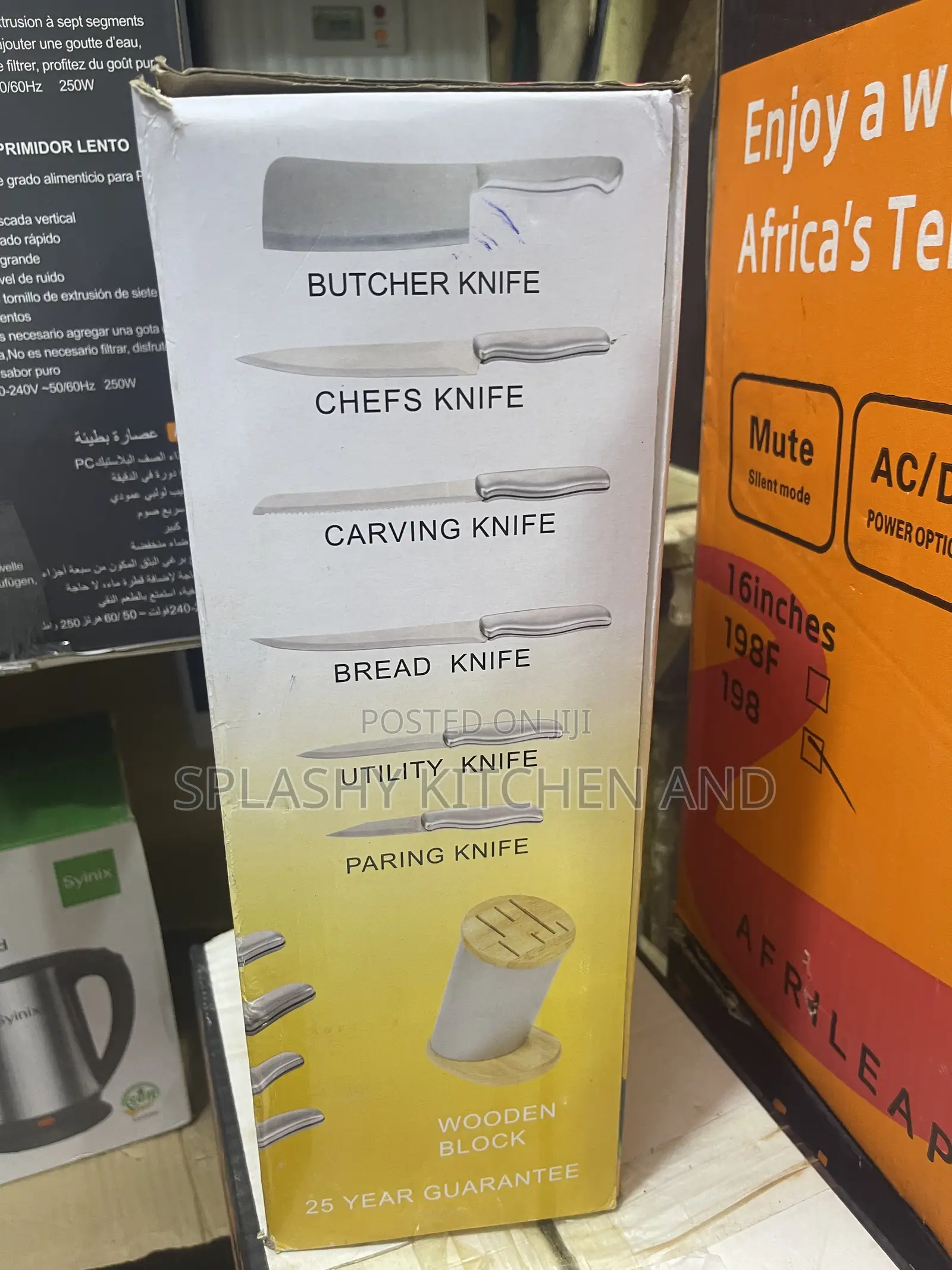 7pcs Knife Stainless Steel Set With Wooden Block