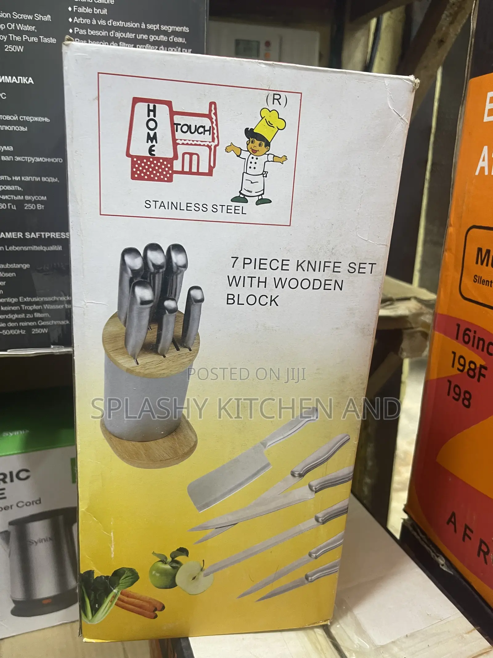 7pcs Knife Stainless Steel Set With Wooden Block
