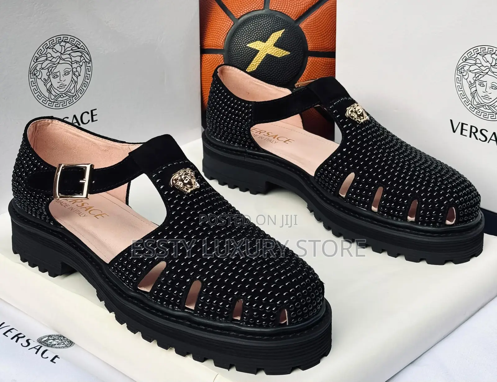 Versace Quality Luxury Genuine Leather Men Sandals
