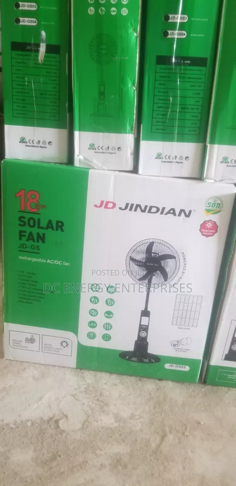 18inch Jd Jindian Solar Fan