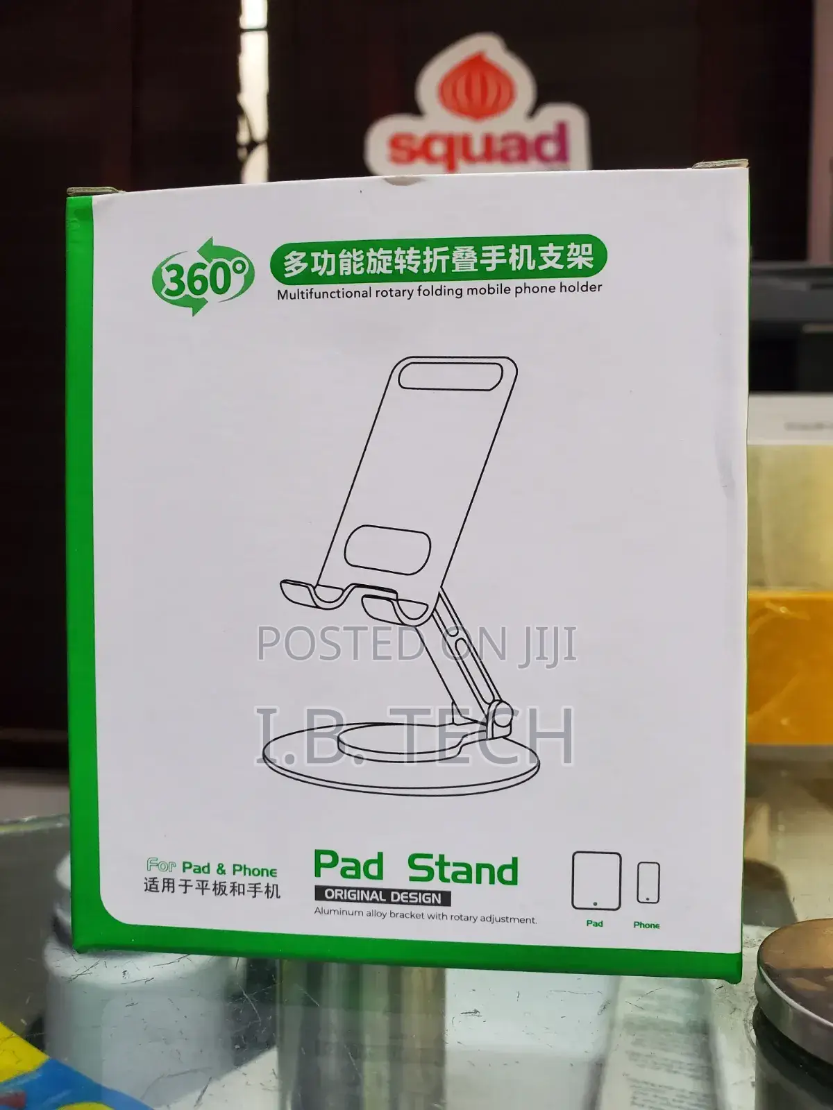 Multifunction Rotary Folding Mobile Phone Holder Pad Stand 360°