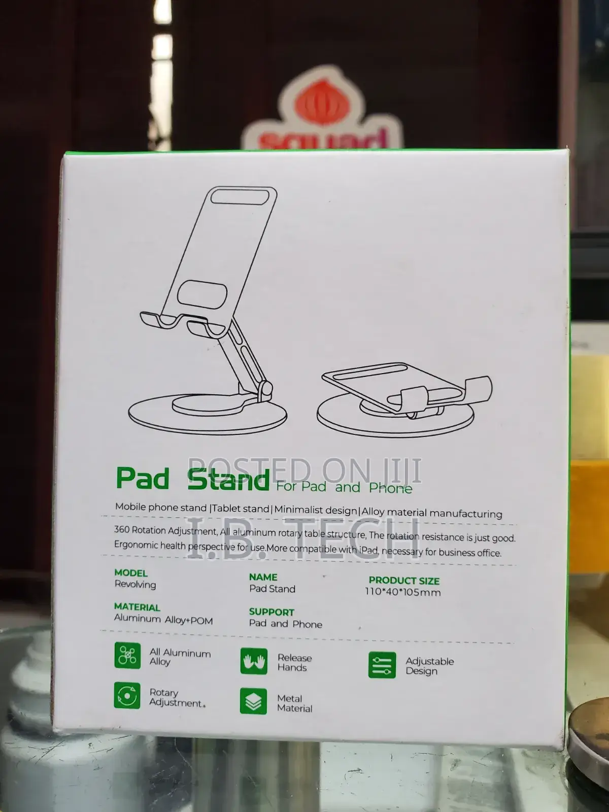 Multifunction Rotary Folding Mobile Phone Holder Pad Stand 360°