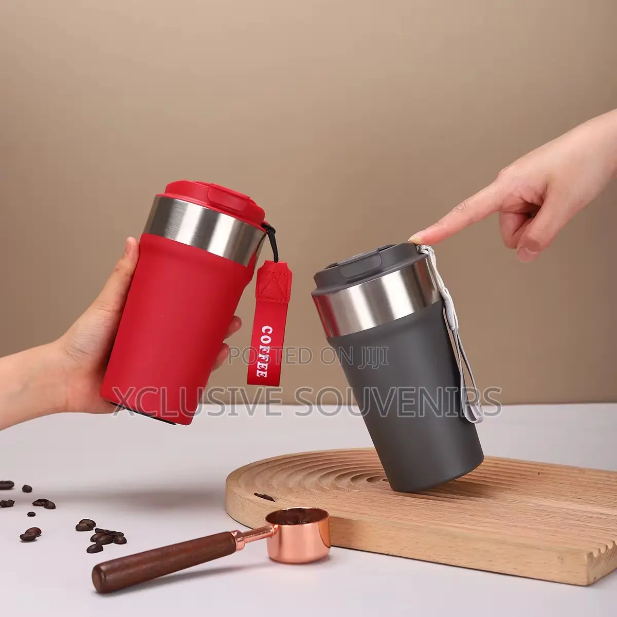 New Unique Double Walled Stainless Steel Coffee Mug Tumbler 500ml