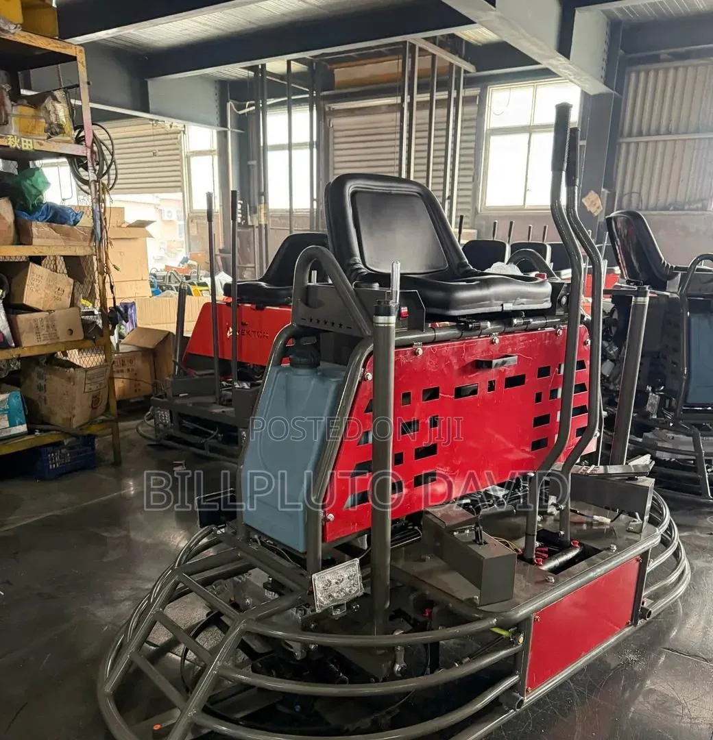 Ride-on Power Trowel Used for Smoothing Large Concrete Floors.