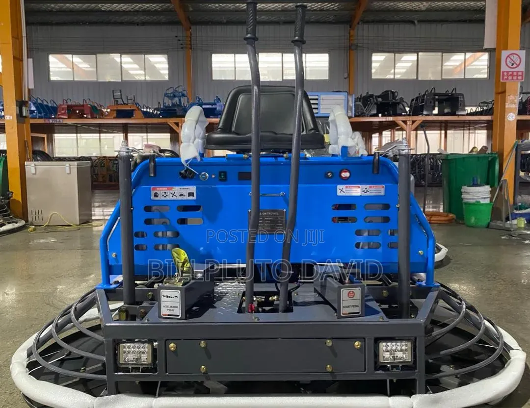 Ride-on Power Trowel Used for Smoothing Large Concrete Floors.