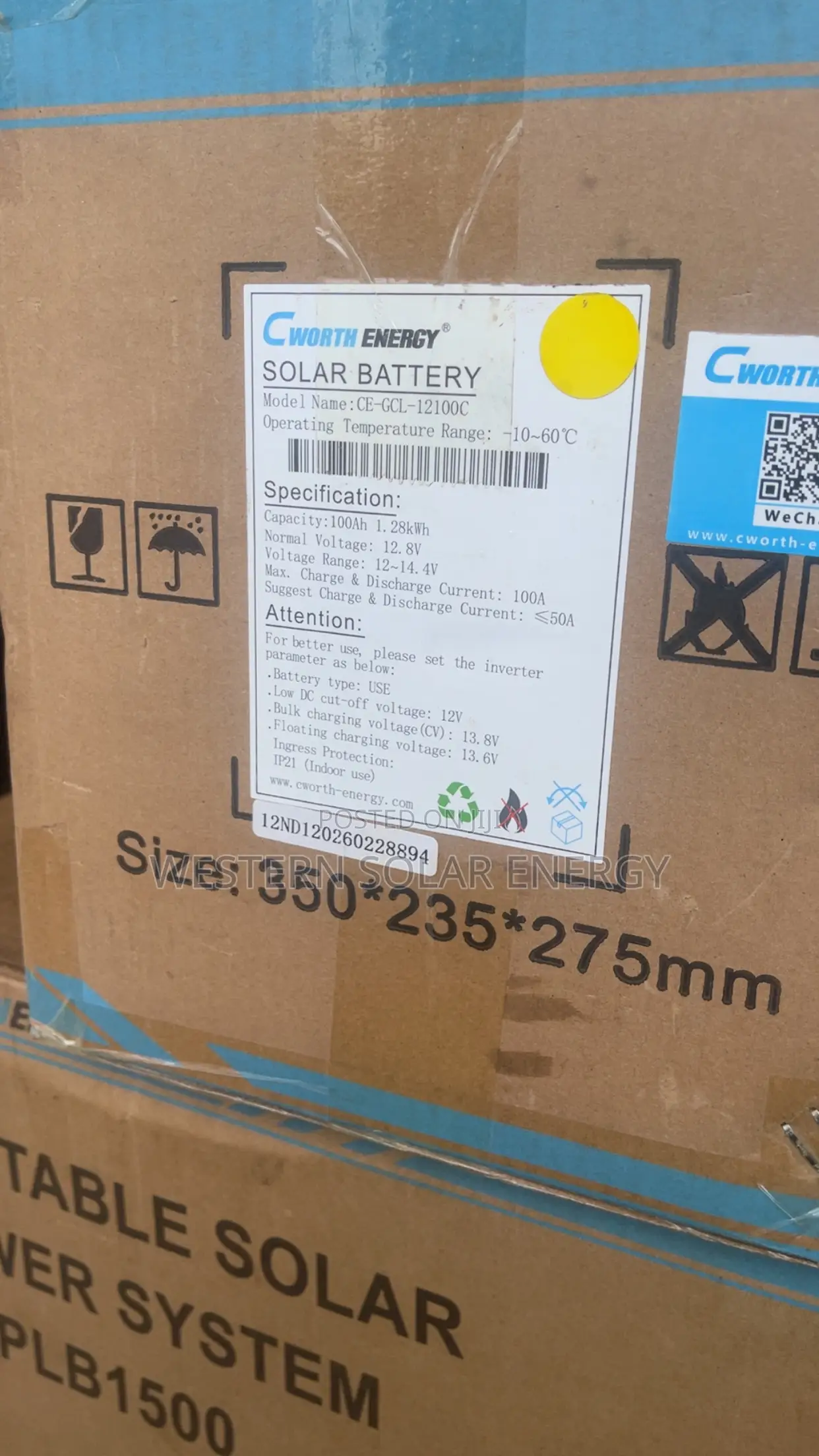 C Worth Energy 12.8v 100ah Lithium Solar Battery
