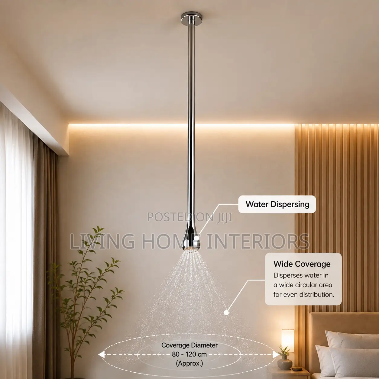 Luxury Silver Sensor Ceiling Mounted Tap