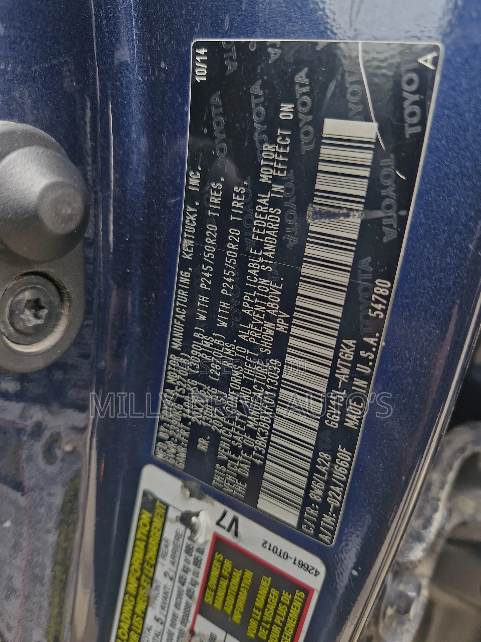 Toyota Venza Limited 2015 Blue