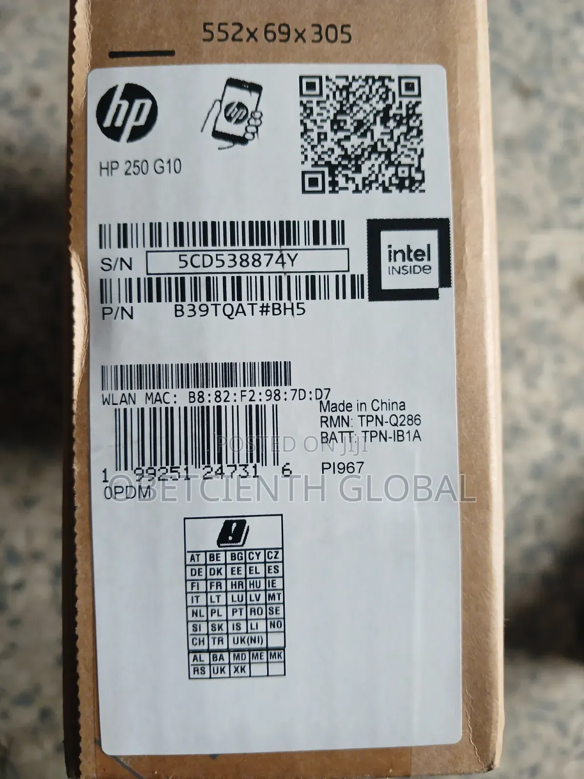 New Laptop HP 250 G10 8GB Intel Core i5 SSD 512GB