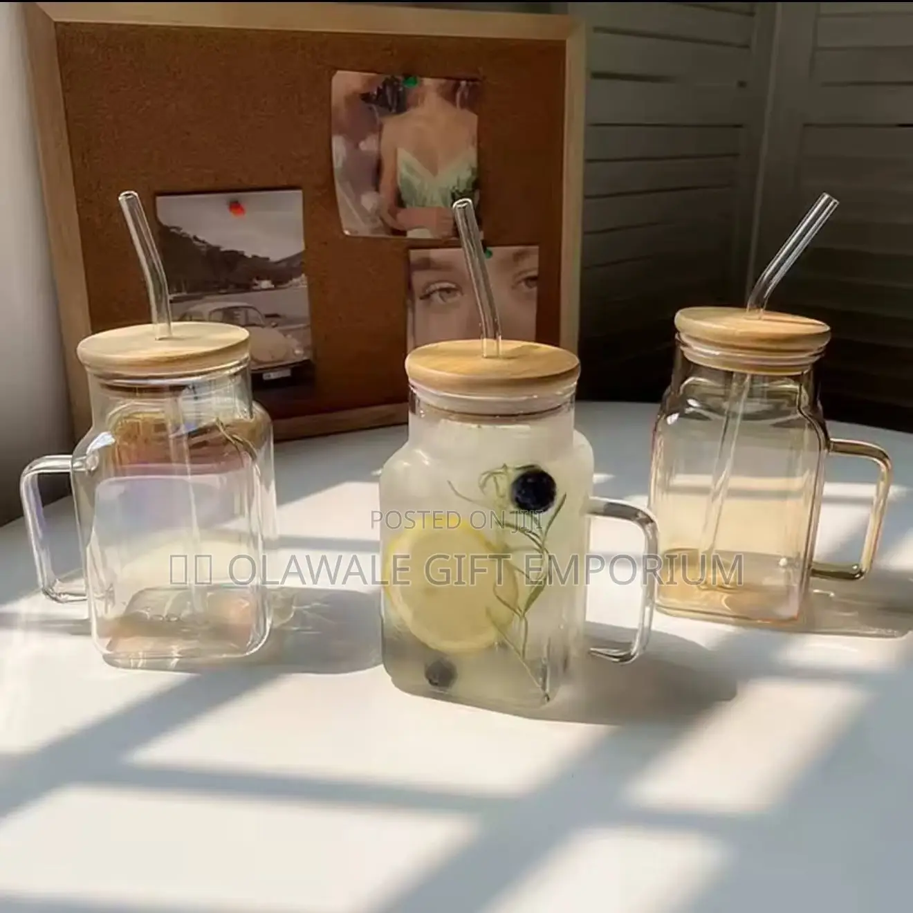 Cute Glass Cup With Bamboo Lid