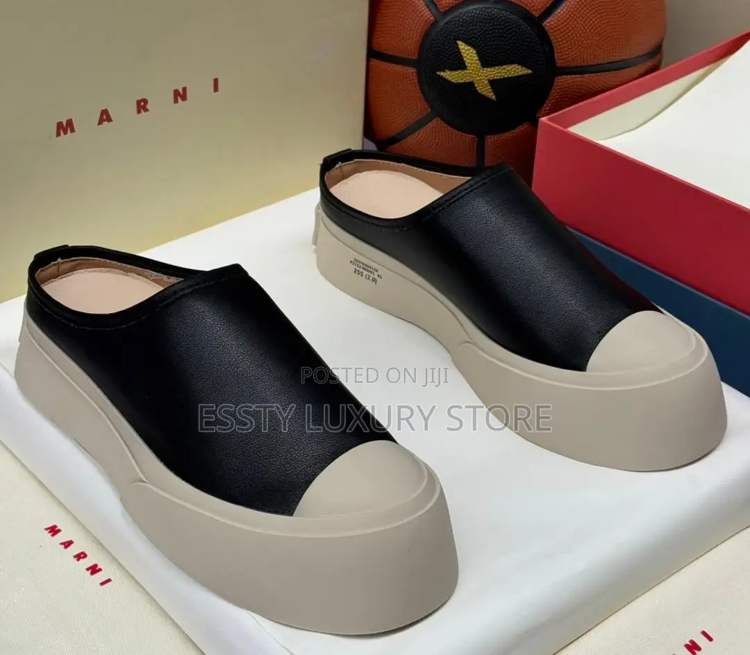 New Marni Quality Luxury Men Genuine Leather Sandals
