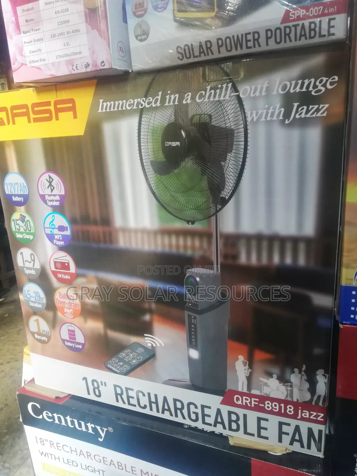 18" Qasa Rechargeable Fan