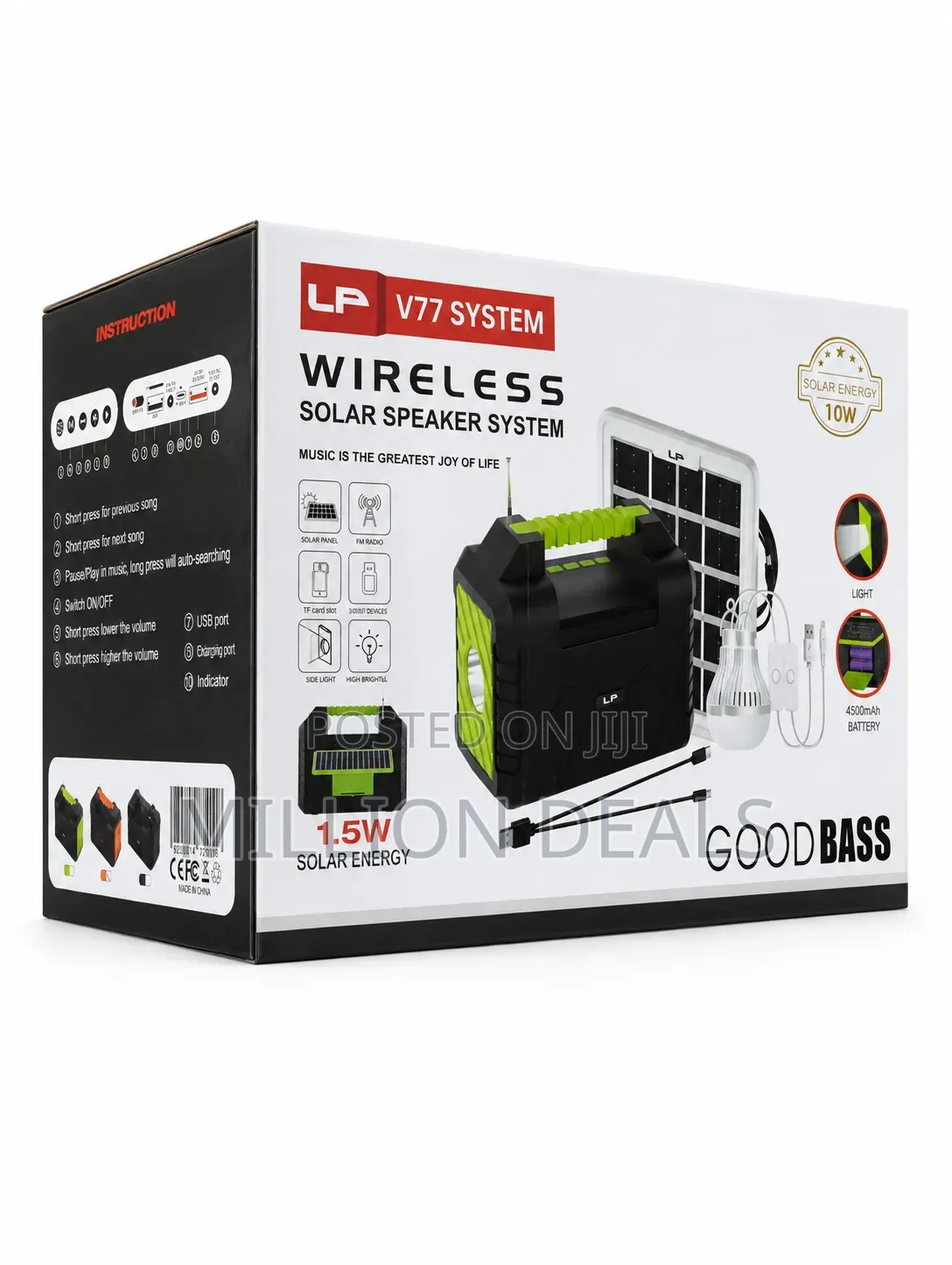 Wireless Solar Energy Speaker System With Bulbs