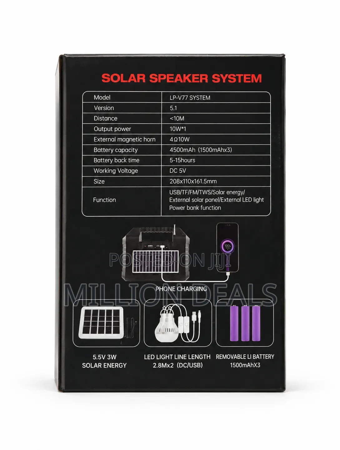 Wireless Solar Energy Speaker System With Bulbs