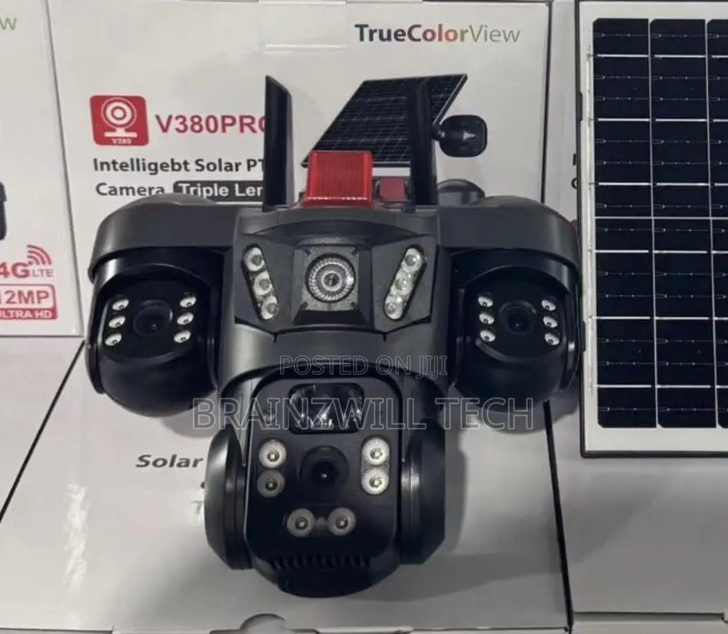 V380pro T31 | 4g Triple Lens PTZ Camera With Solar Panel 9mp