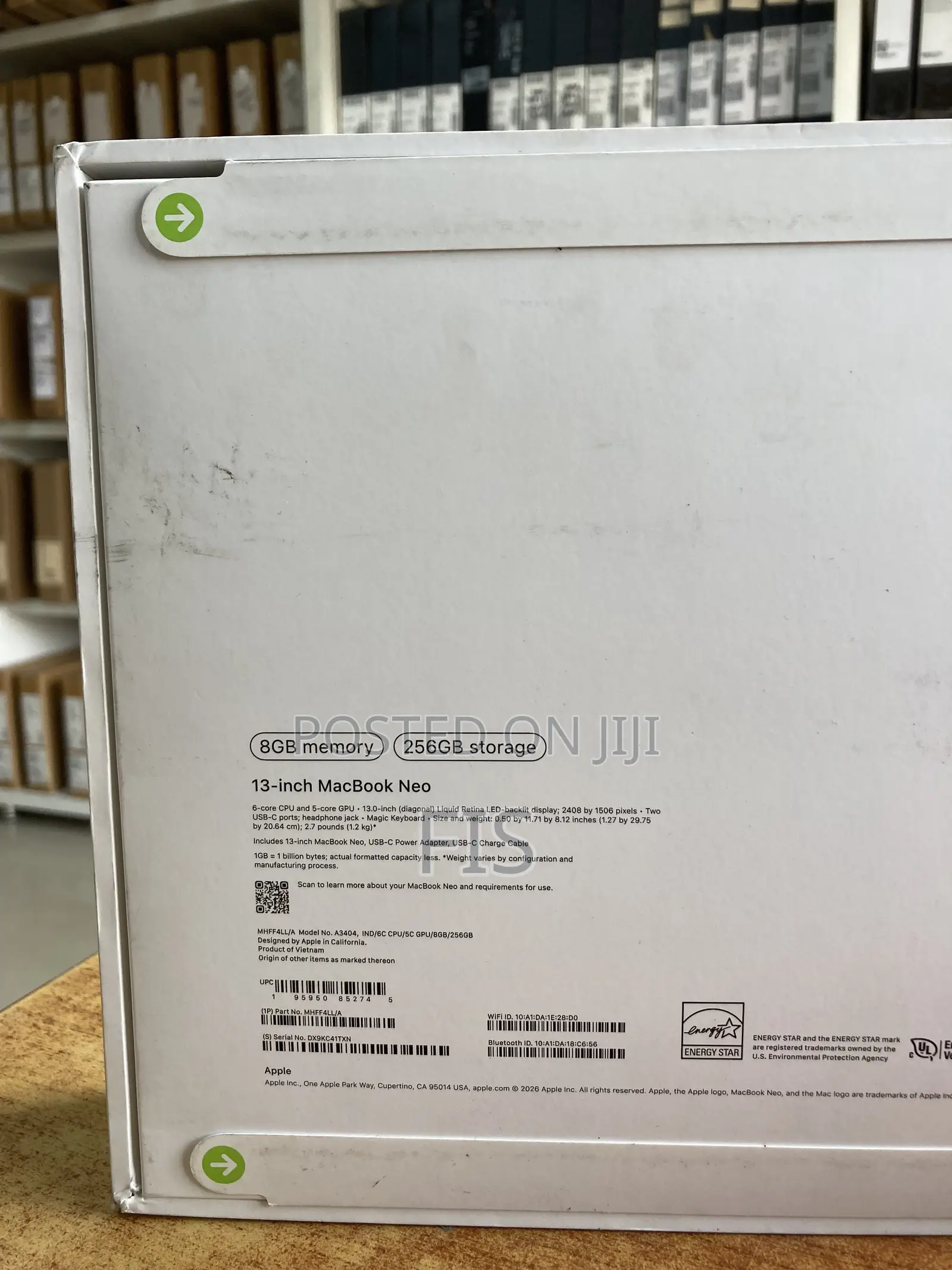 New Laptop Apple MacBook Neo 2026 8GB SSD 256GB
