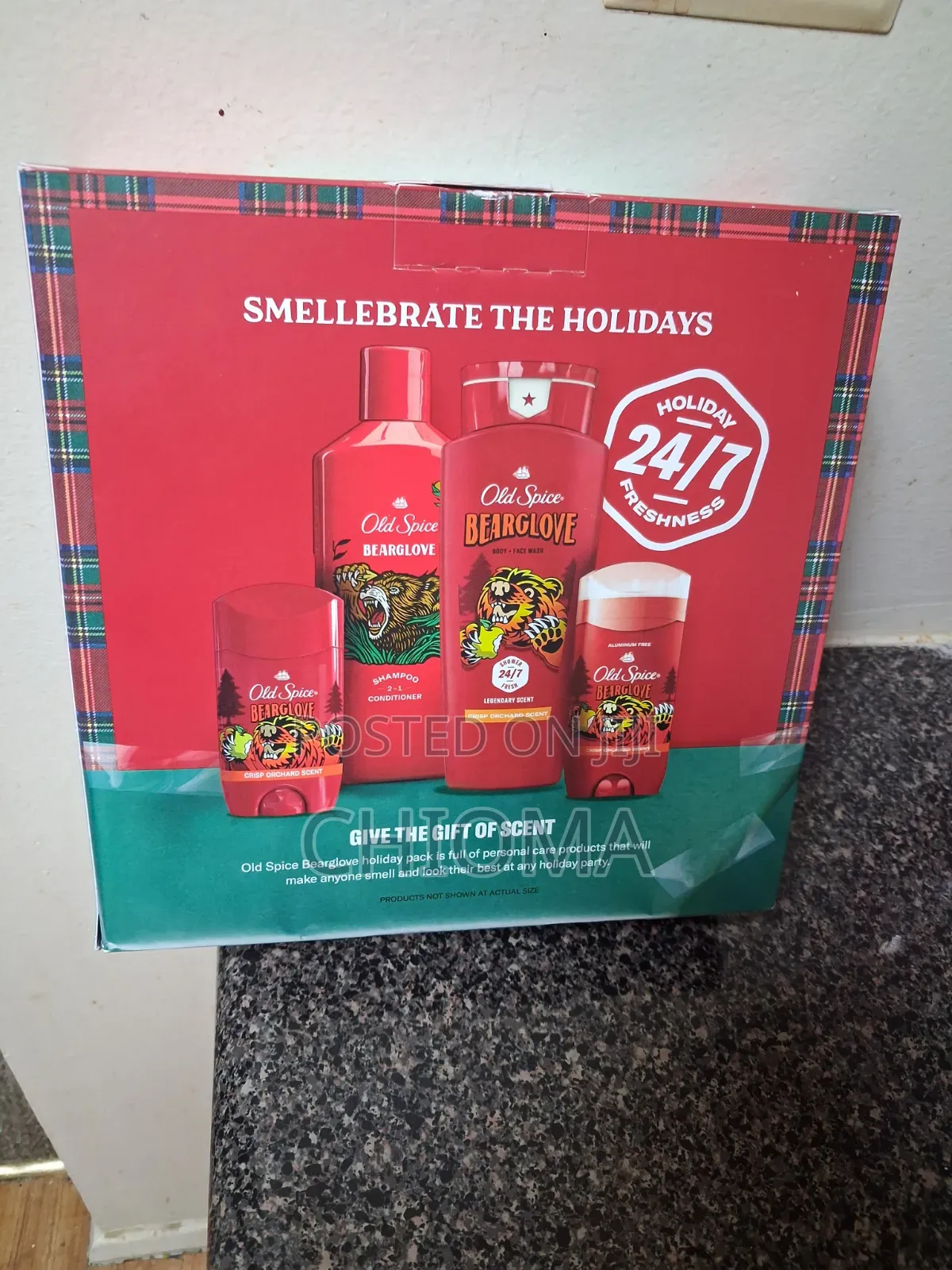 Old Spice Men Bath and Body Gift Set(4 in 1)Holiday Edition Bearglove