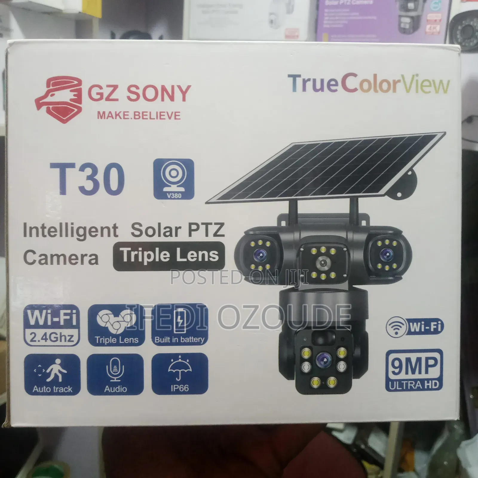 V380 3lens Wifi Solar Camera
