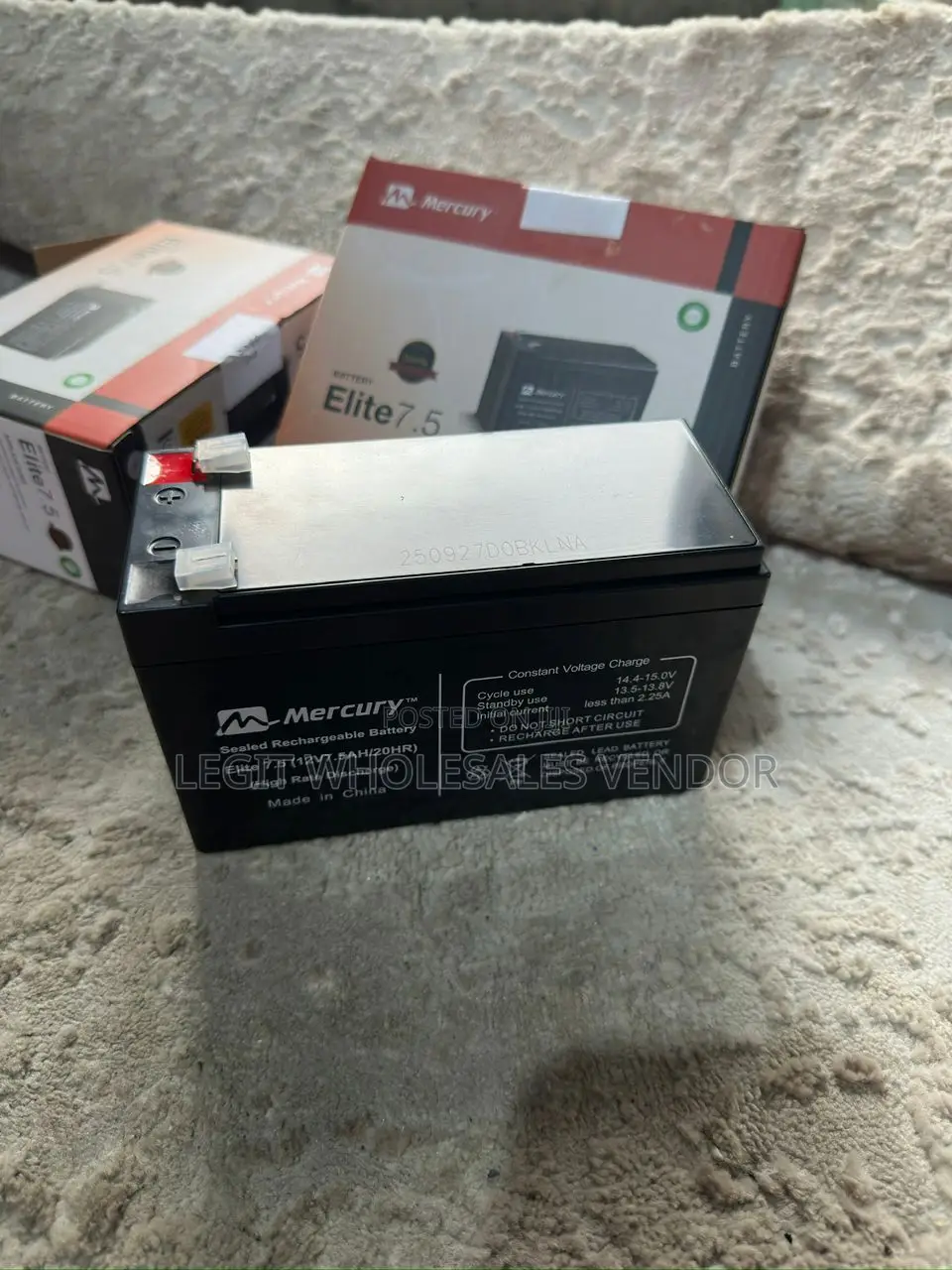 Mercury Elite 7.5ah Rechargeable Battery – Reliable Power Backup