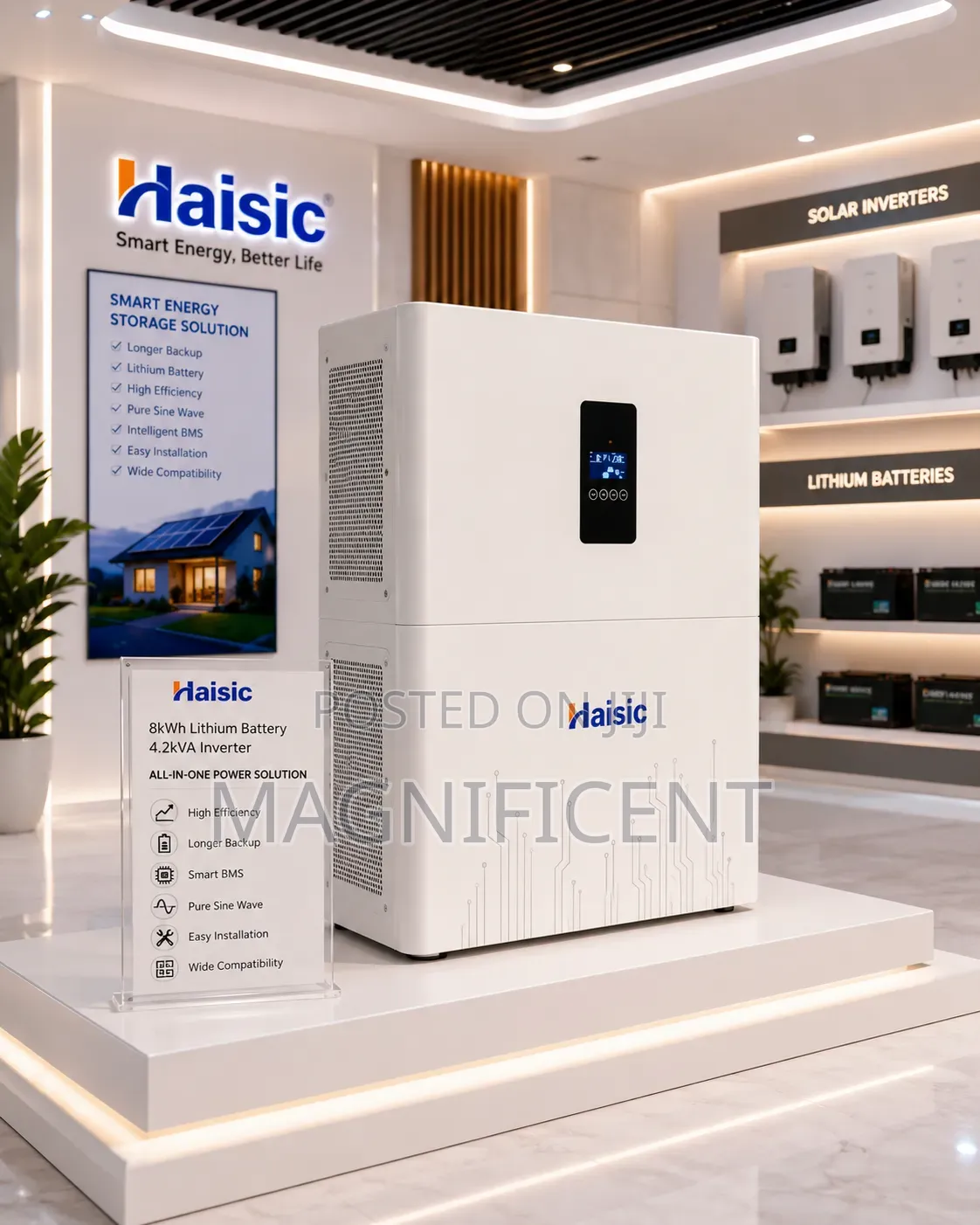 Haisic All-in-One 4kwh Lithium Battery 1.2kva Pure Sine Wav Inverter