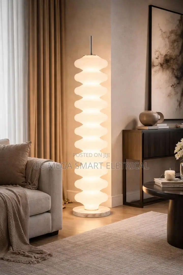 Modern Led Sugar Gourd Floor Lamp Living Room Bedroom Cream Style