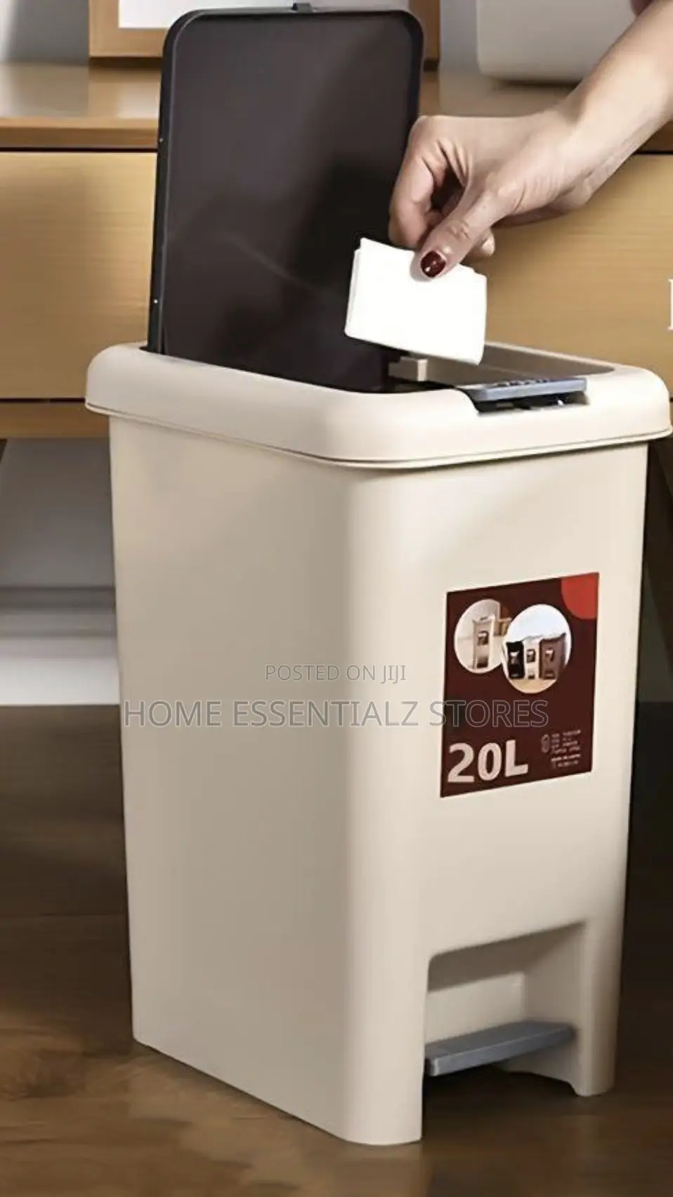20 Liters Pedal Step Dustbin Trash Bin With Lid for Kitchen/Bathroom