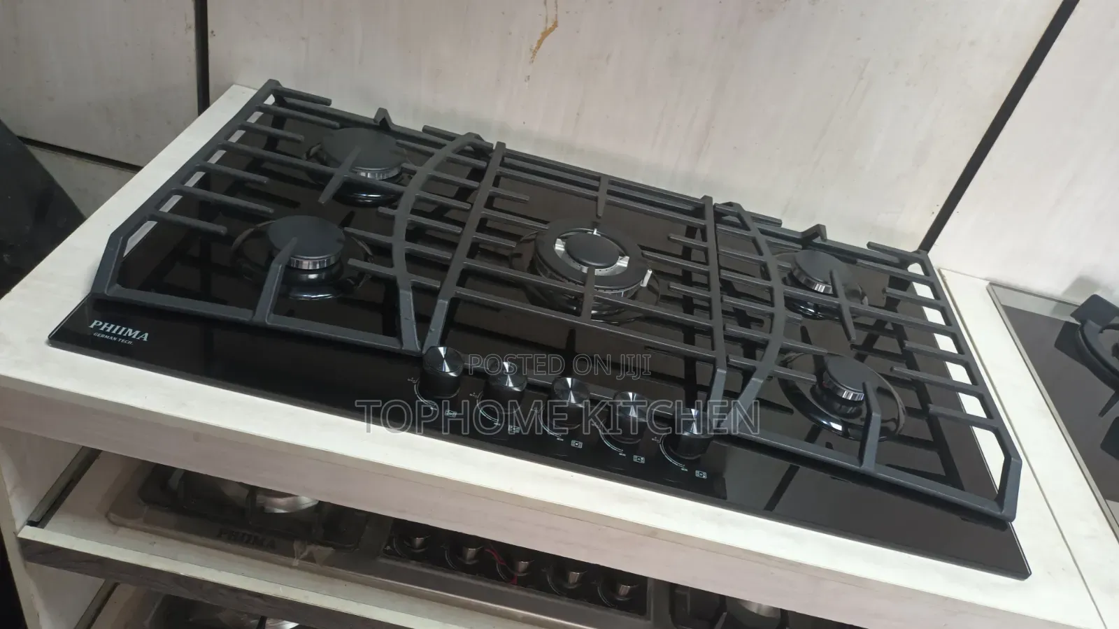 Phiima Luxury Auto Ignition Built-in 8mm Glass Gas Cooker 90cm