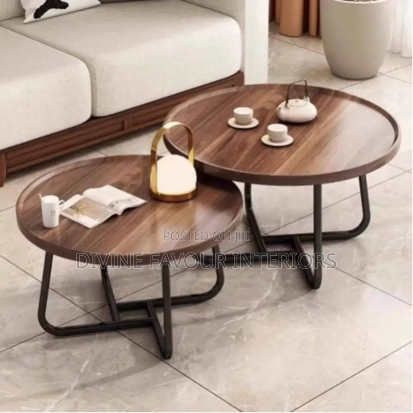Modern Living Room Nested Coffee Table - Brown