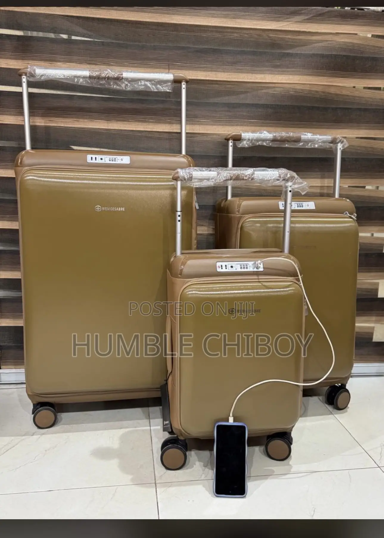 A Set of Alluminium Luggages With Charger