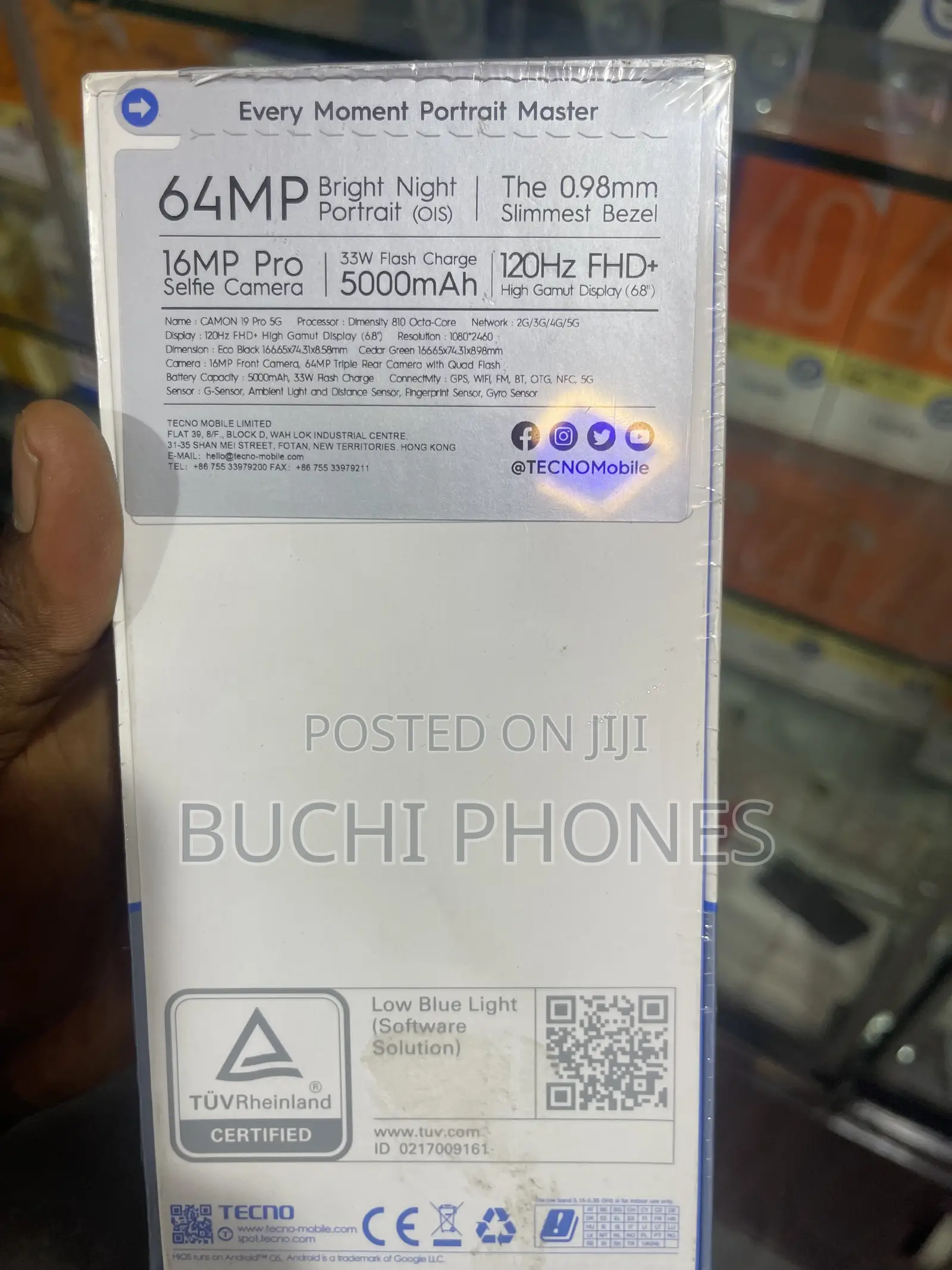 New Tecno Camon 19 Pro 5G 256 GB Black