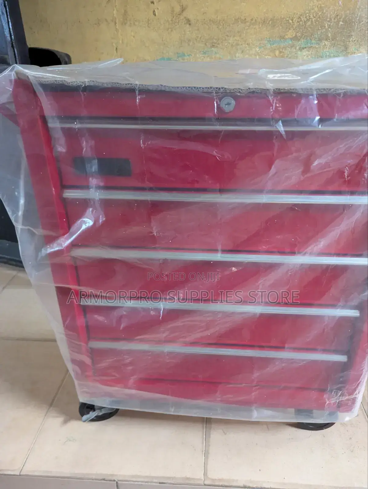 Red 5-Drawer Steel Tool Trolley I