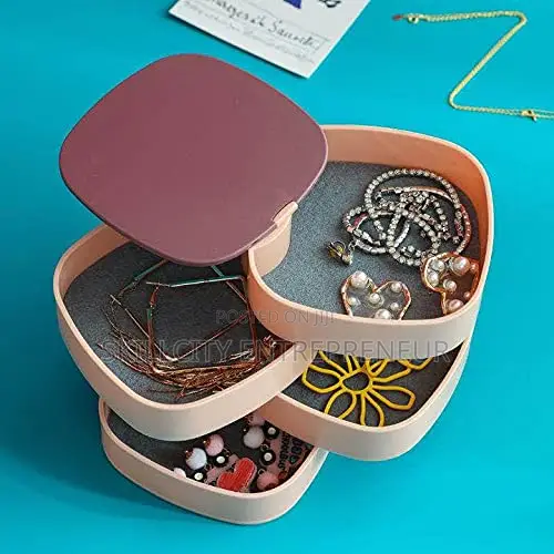 4 in 1 Rotating Jewelry Organizer With Mirror