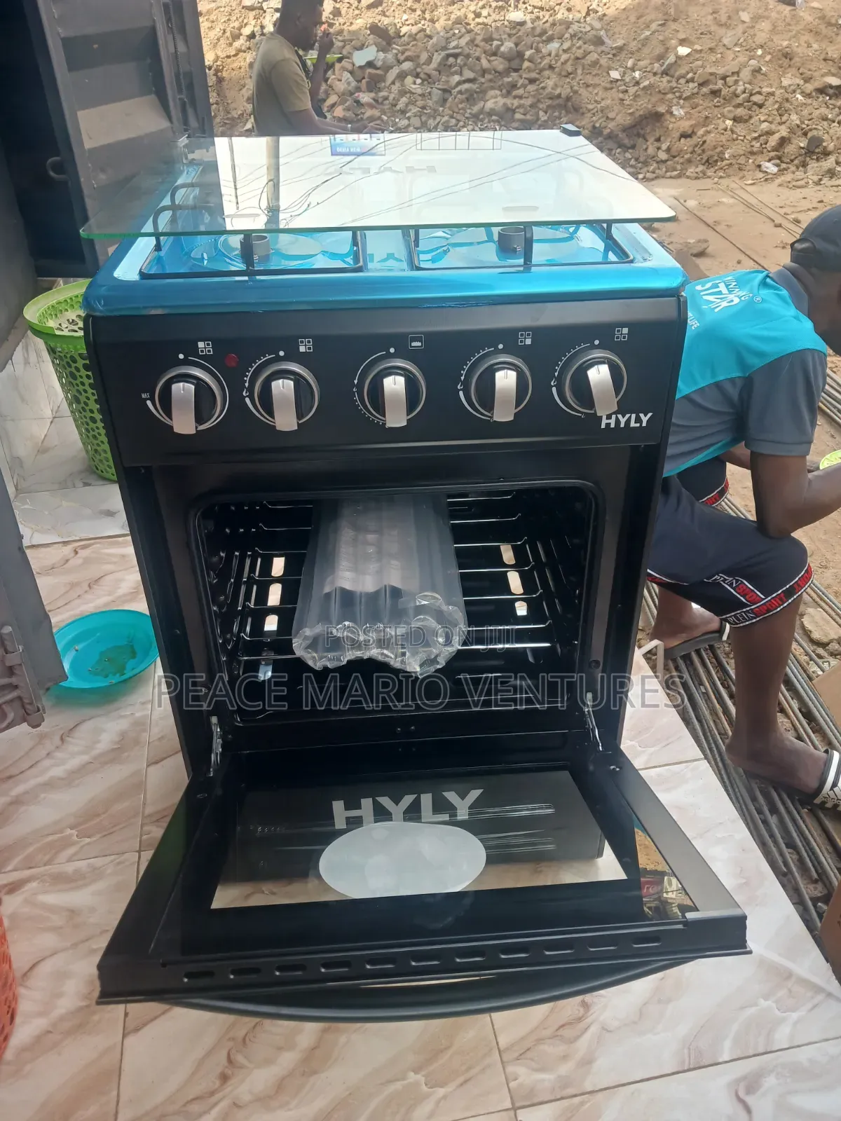 Original Hyly Gas Cooker Oven With 3gas Burner and 1 Electric Burner