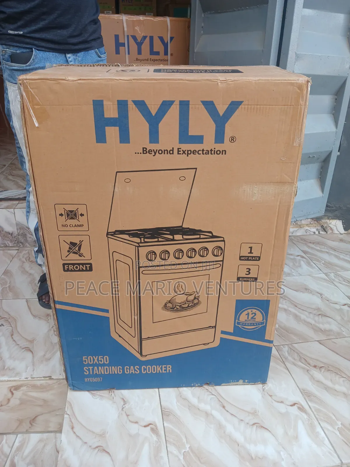Original Hyly Gas Cooker Oven With 3gas Burner and 1 Electric Burner