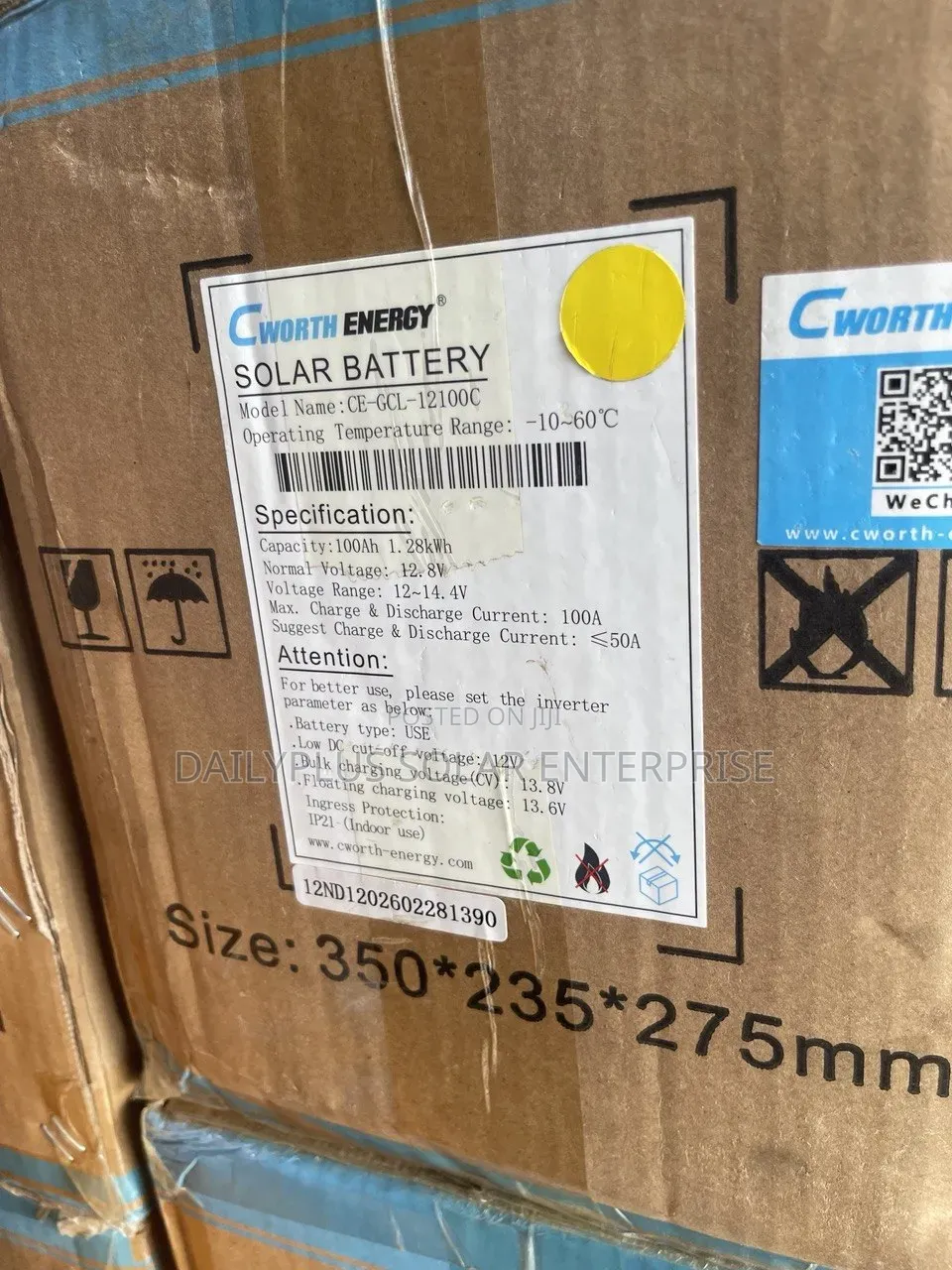 Cworth 1.2kwh 12v Solar Lithium Battery