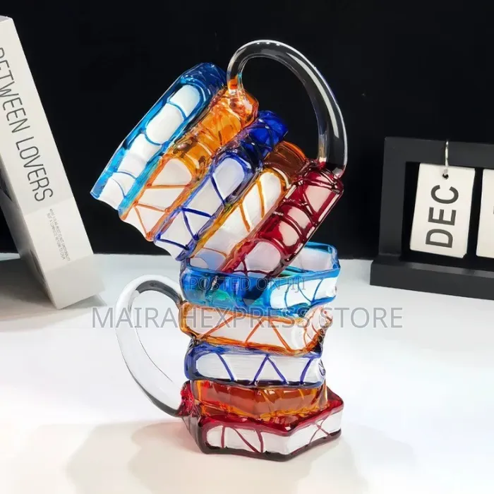 3d Novelty Painted Book Mug Glass Cup T361