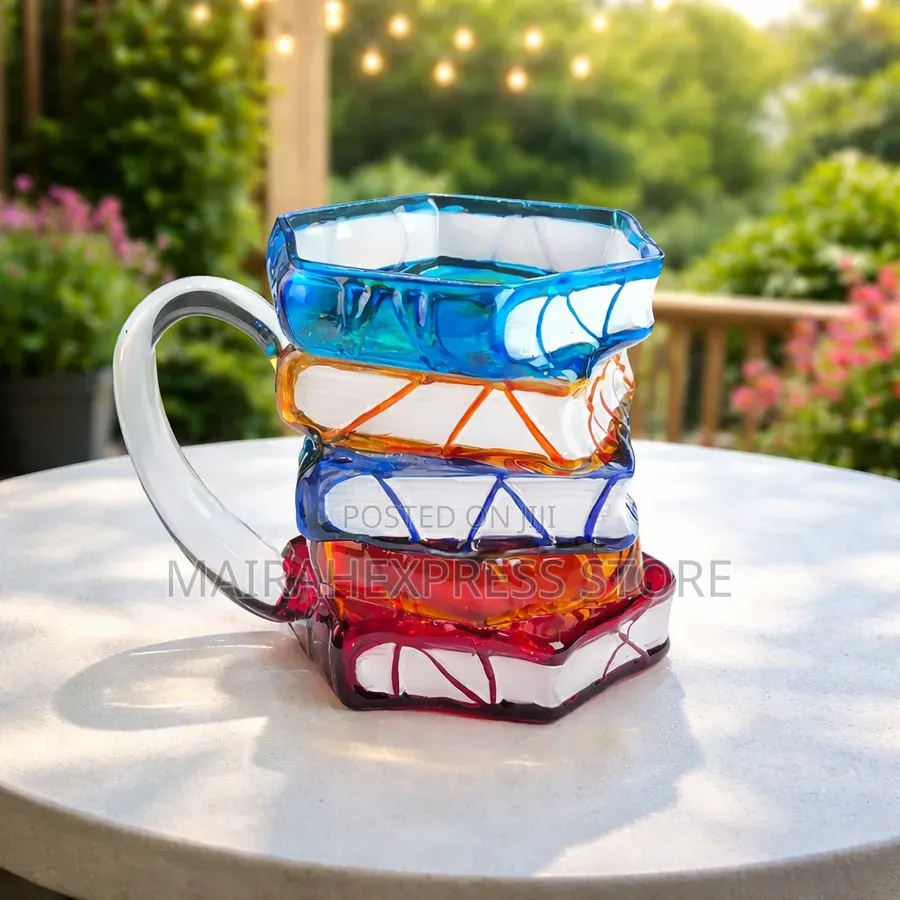 3d Novelty Painted Book Mug Glass Cup T361