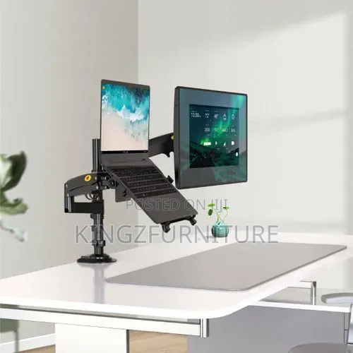 2-in-1 Dual-Arm Ergonomic Monitor and Laptop Desk Mount,
