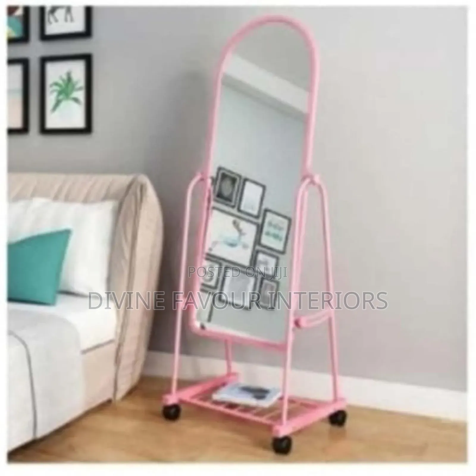 Standing Dressing Mirror - Pink
