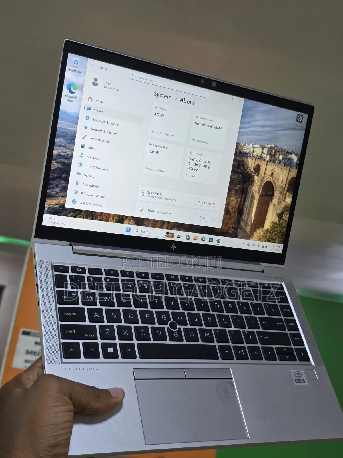 Laptop HP EliteBook 840 G7 16GB Intel Core i5 SSD 512GB