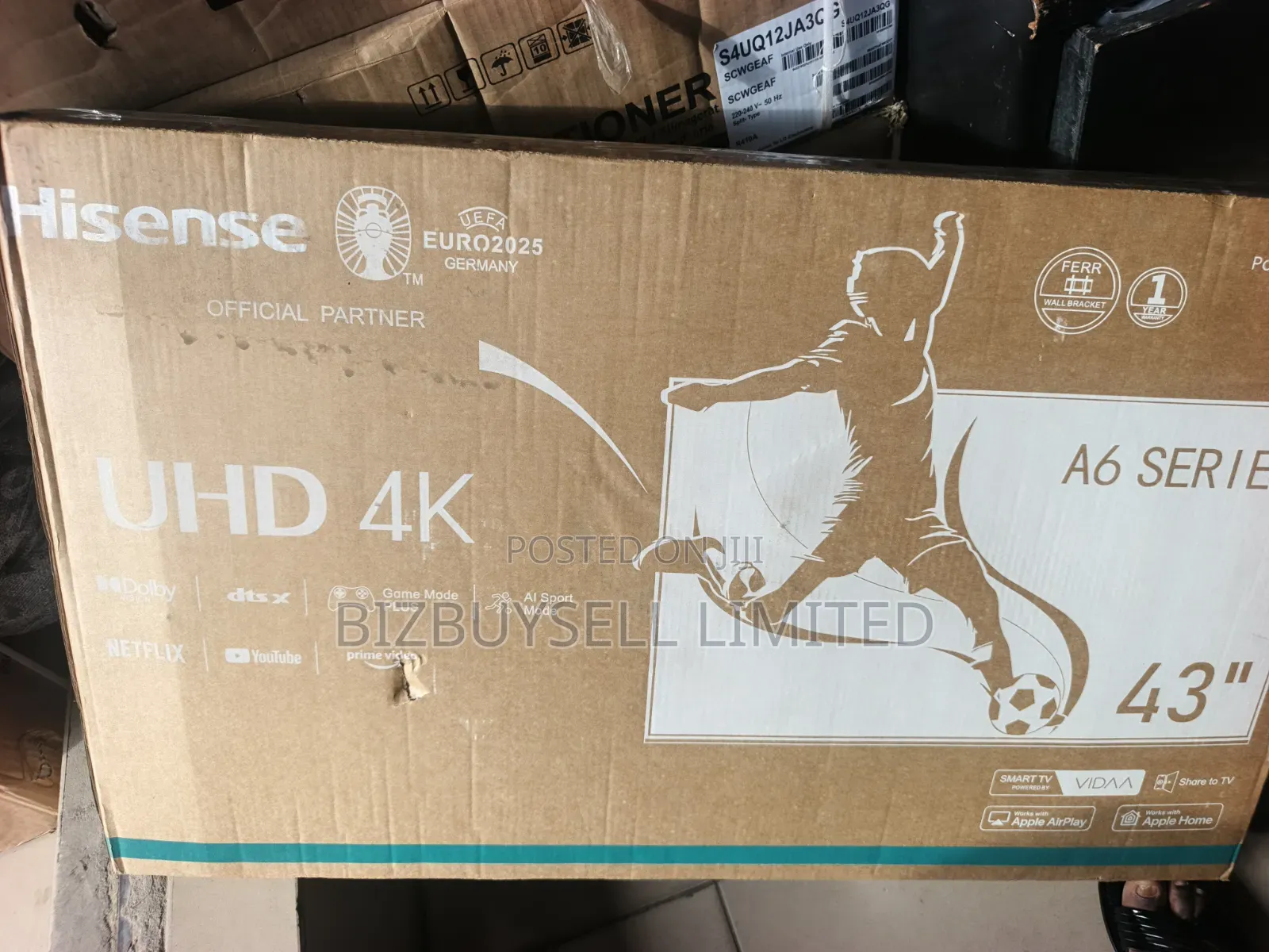 43" Inches Hisence Smart Tv, A6 Series.