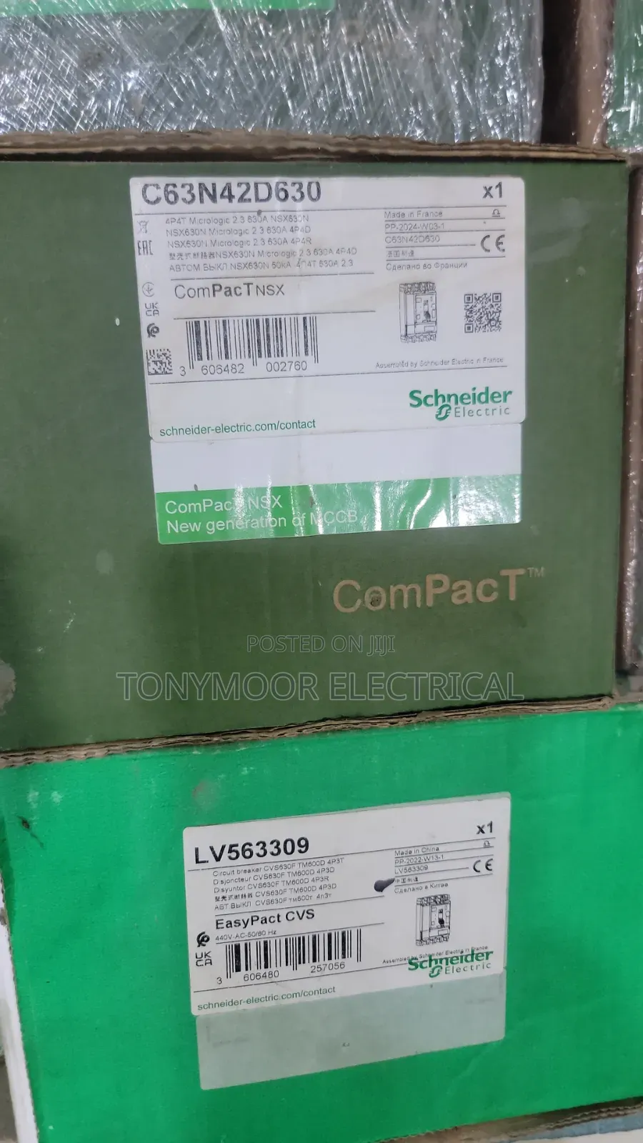 Original Schneider Compact Nsx630f, 630a, 4-Pole, 36ka at 415vac McCb
